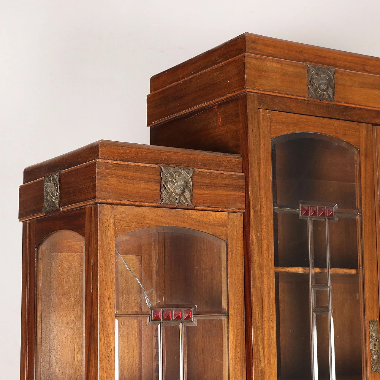 Credenza in mogano e ante in vetro di Fabbrica Italiana di Mobili 4