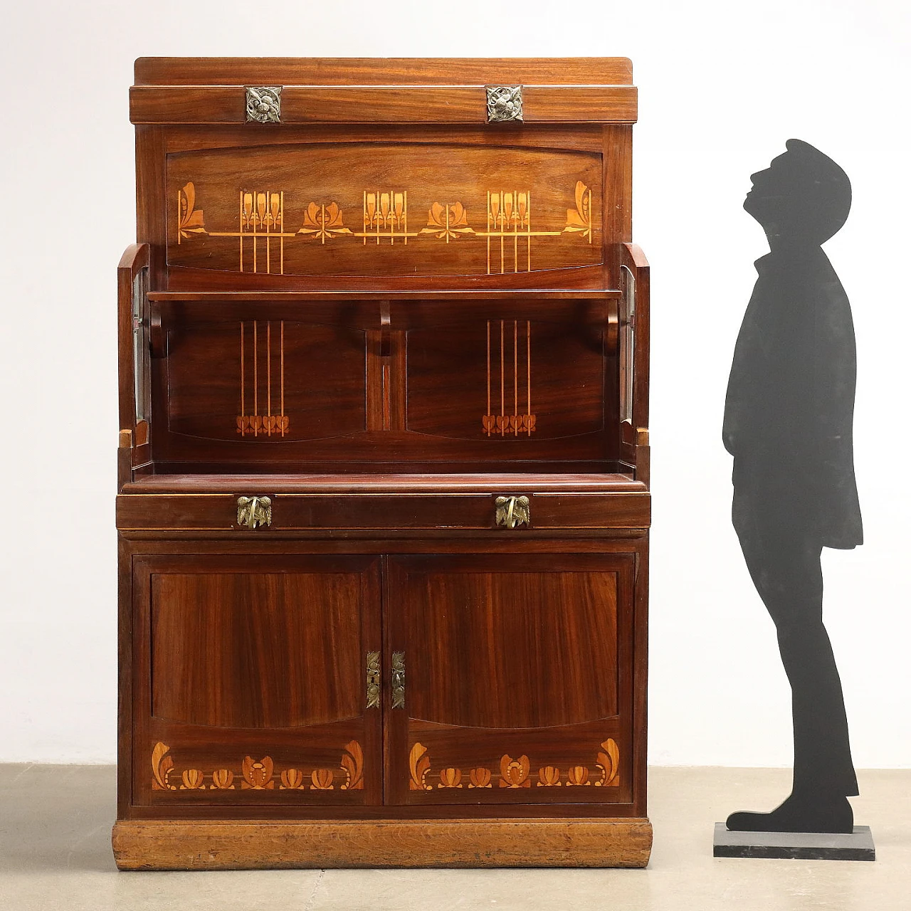 Mahogany sideboard with riser by Fabbrica Italiana di Mobili 2