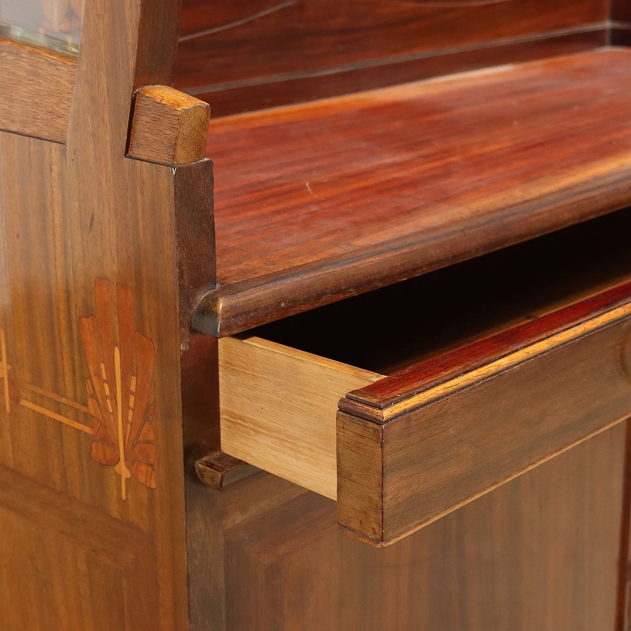 Mahogany sideboard with riser by Fabbrica Italiana di Mobili 4