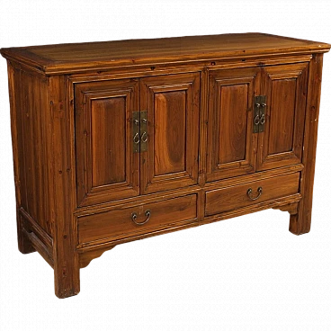 Credenza cinese in legno con ante e cassetti