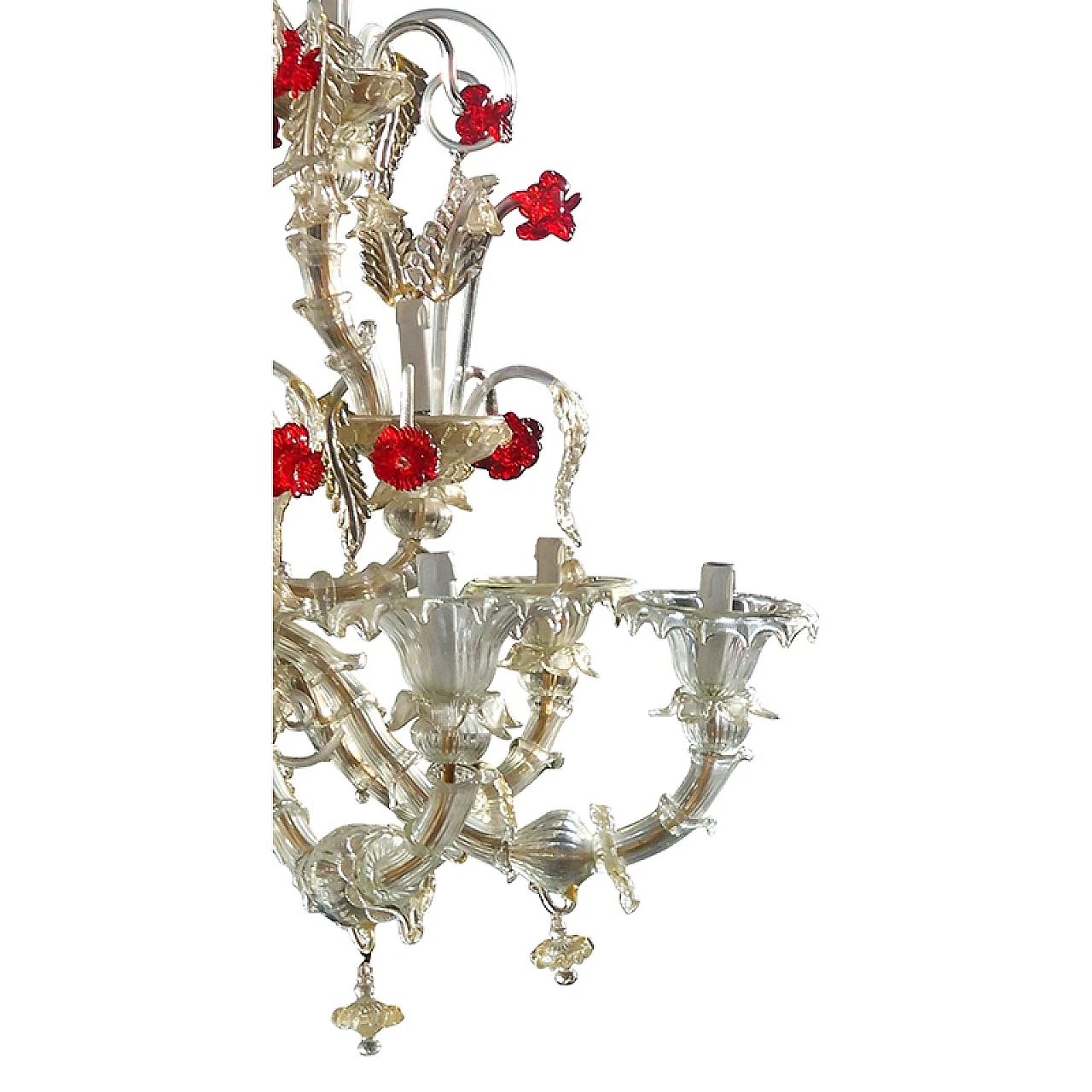 Rezzonico 16-light Murano glass chandelier, 1940s 5