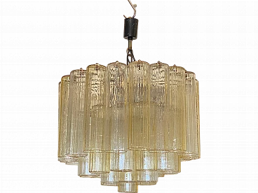 Murano glass and steel chandelier, 1970s