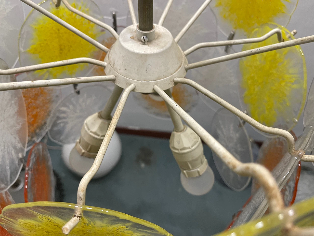 Murano glass Fiocchi di Neve chandelier by Vistosi, 1960s 5