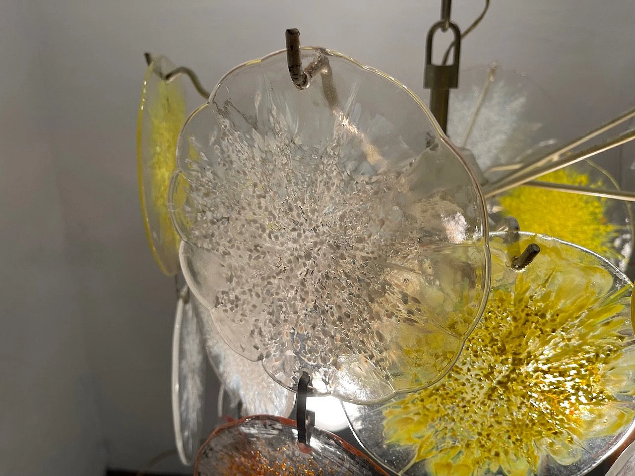 Murano glass Fiocchi di Neve chandelier by Vistosi, 1960s 8