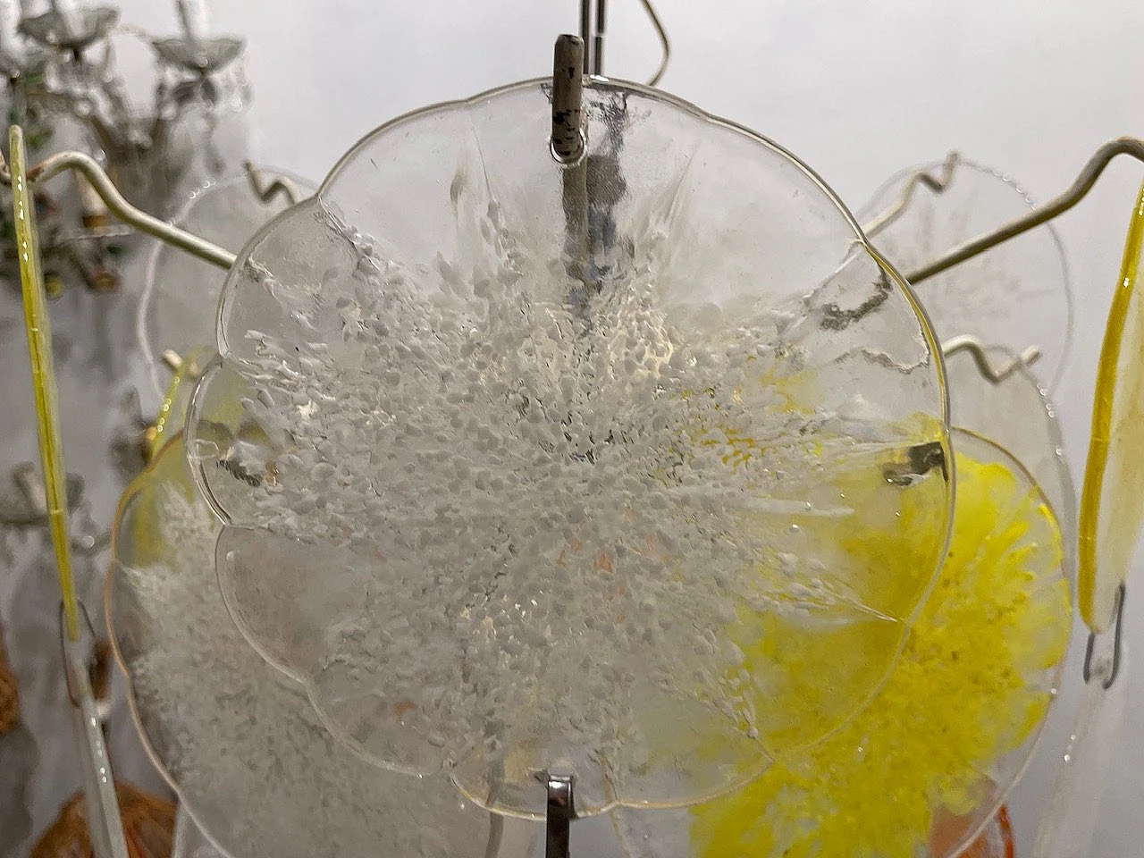 Murano glass Fiocchi di Neve chandelier by Vistosi, 1960s 13