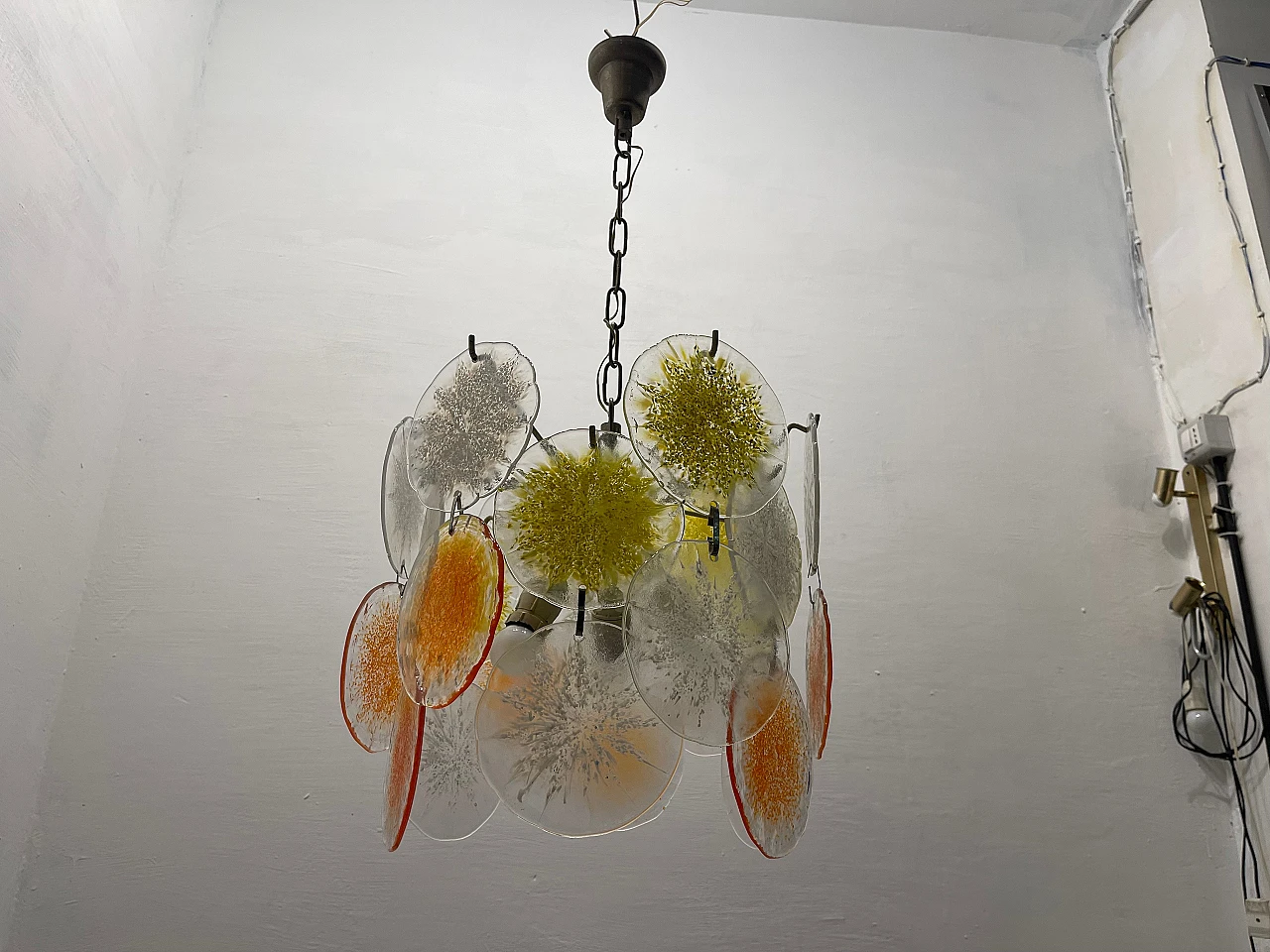 Murano glass Fiocchi di Neve chandelier by Vistosi, 1960s 15