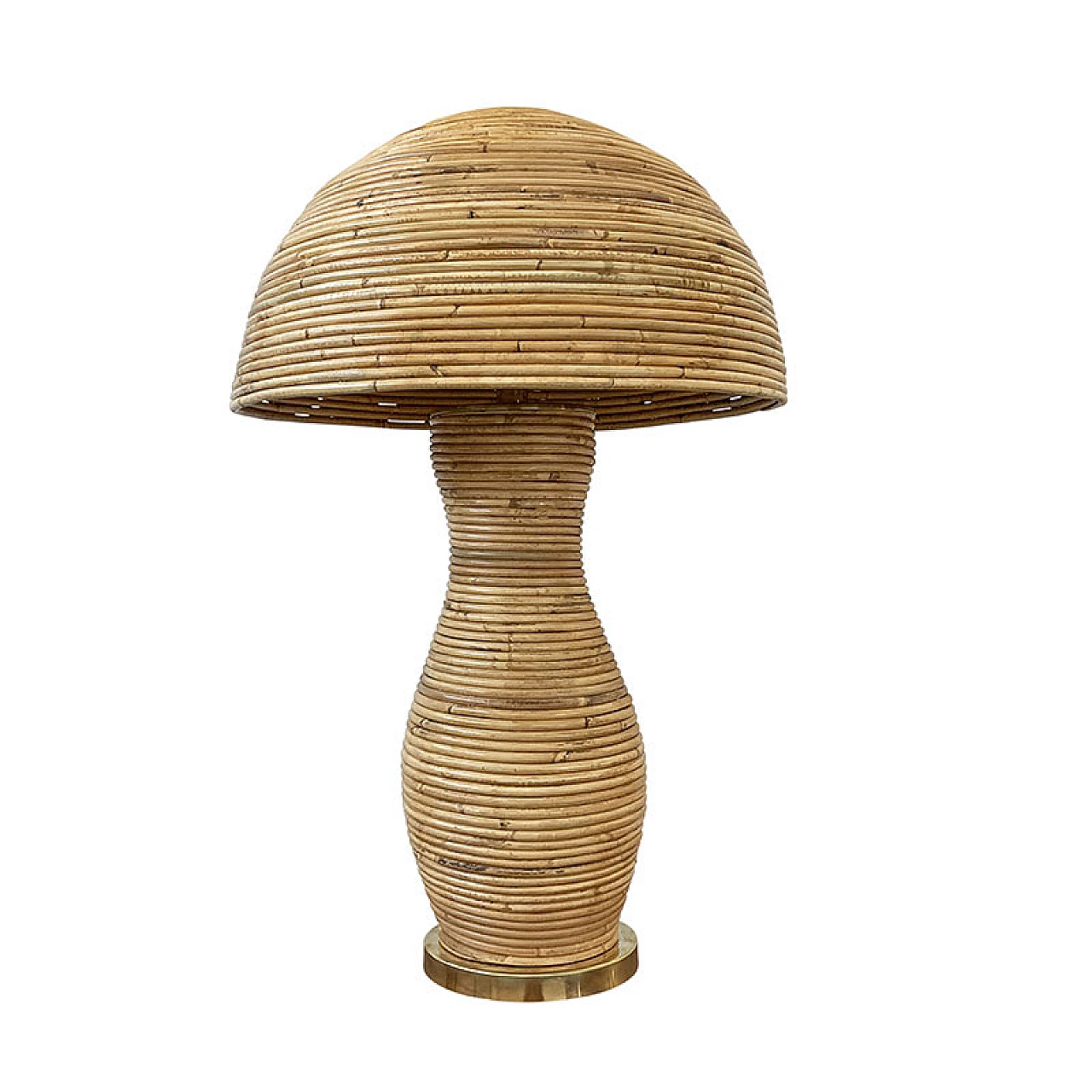 Coppia di lampade da tavolo in bambù, anni '70 3