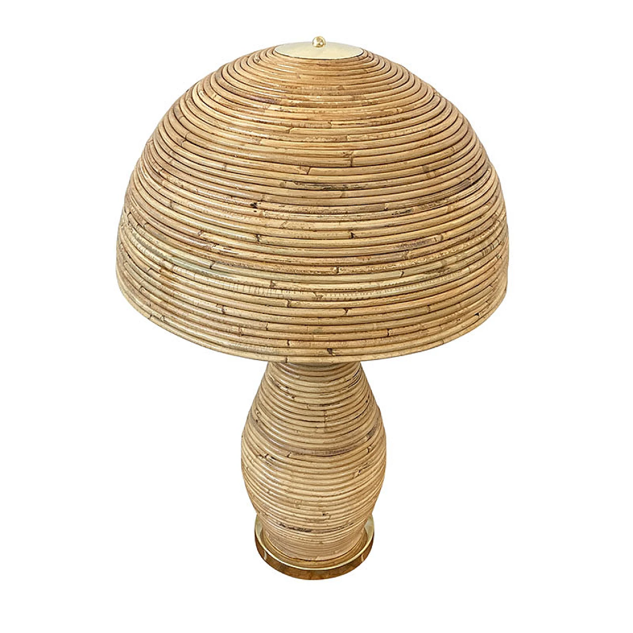 Coppia di lampade da tavolo in bambù, anni '70 4