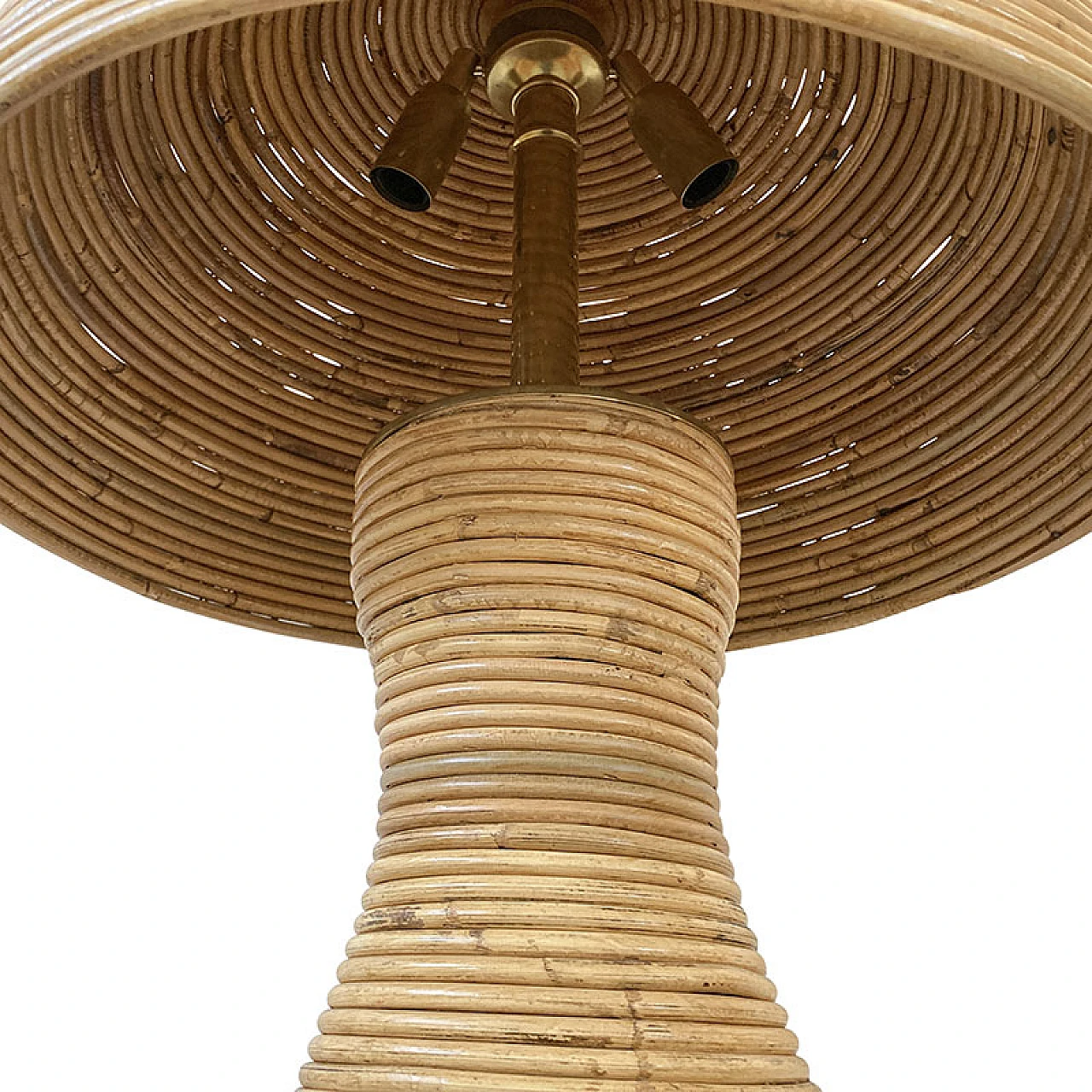 Coppia di lampade da tavolo in bambù, anni '70 6