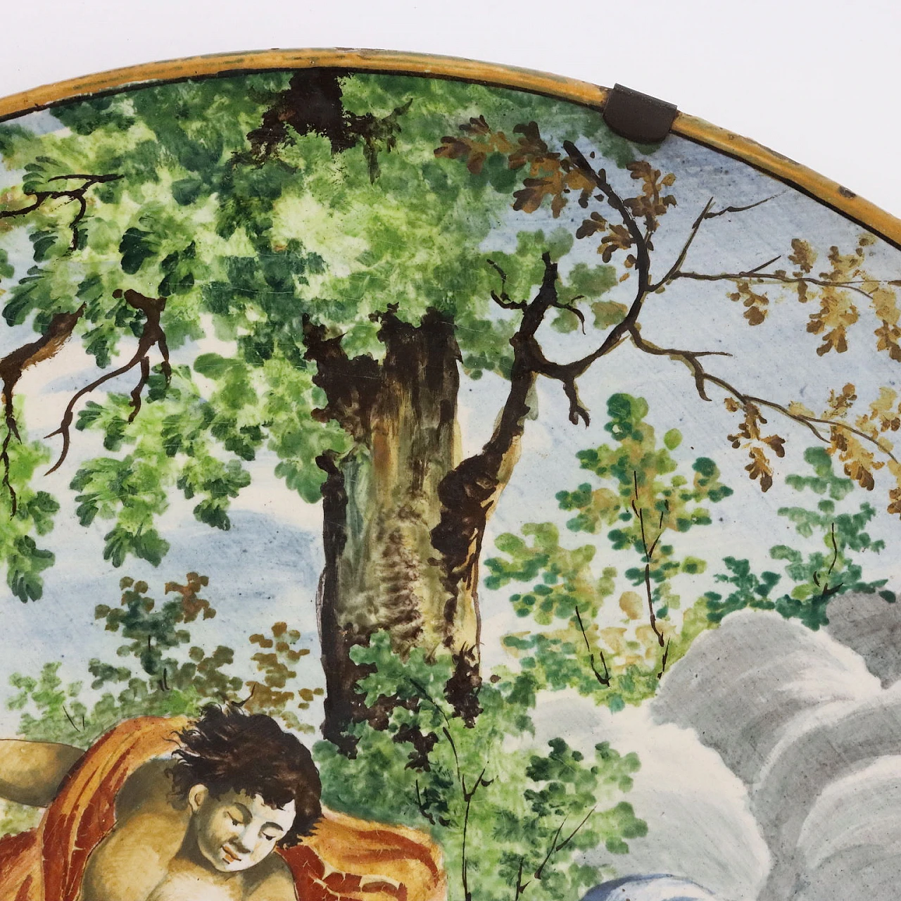 Majolica plate with Diana and Endymion by M. Castelli, 19th century 6