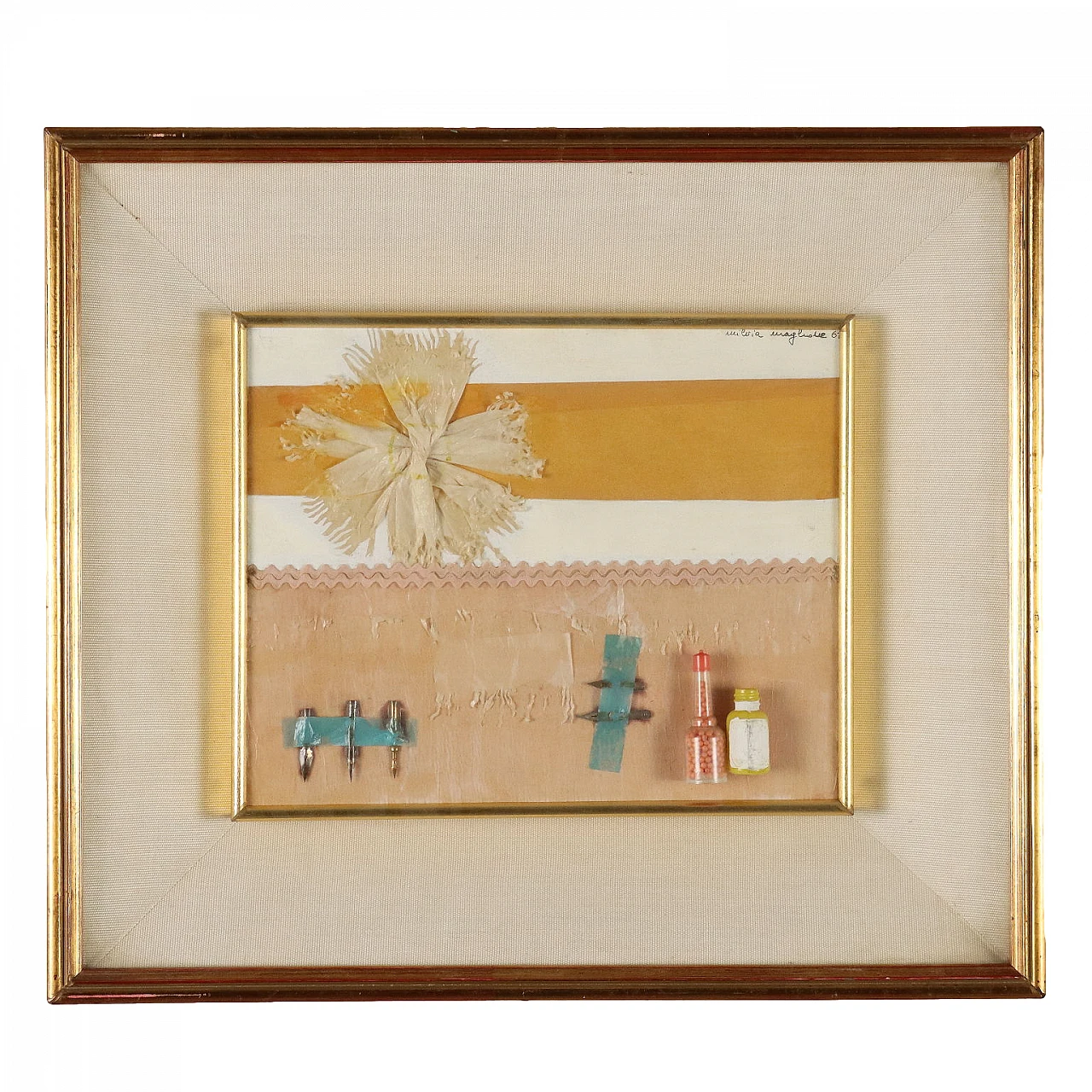 Milvia Maglione, composizione a tecnica mista su carta e cartone, 1961 1