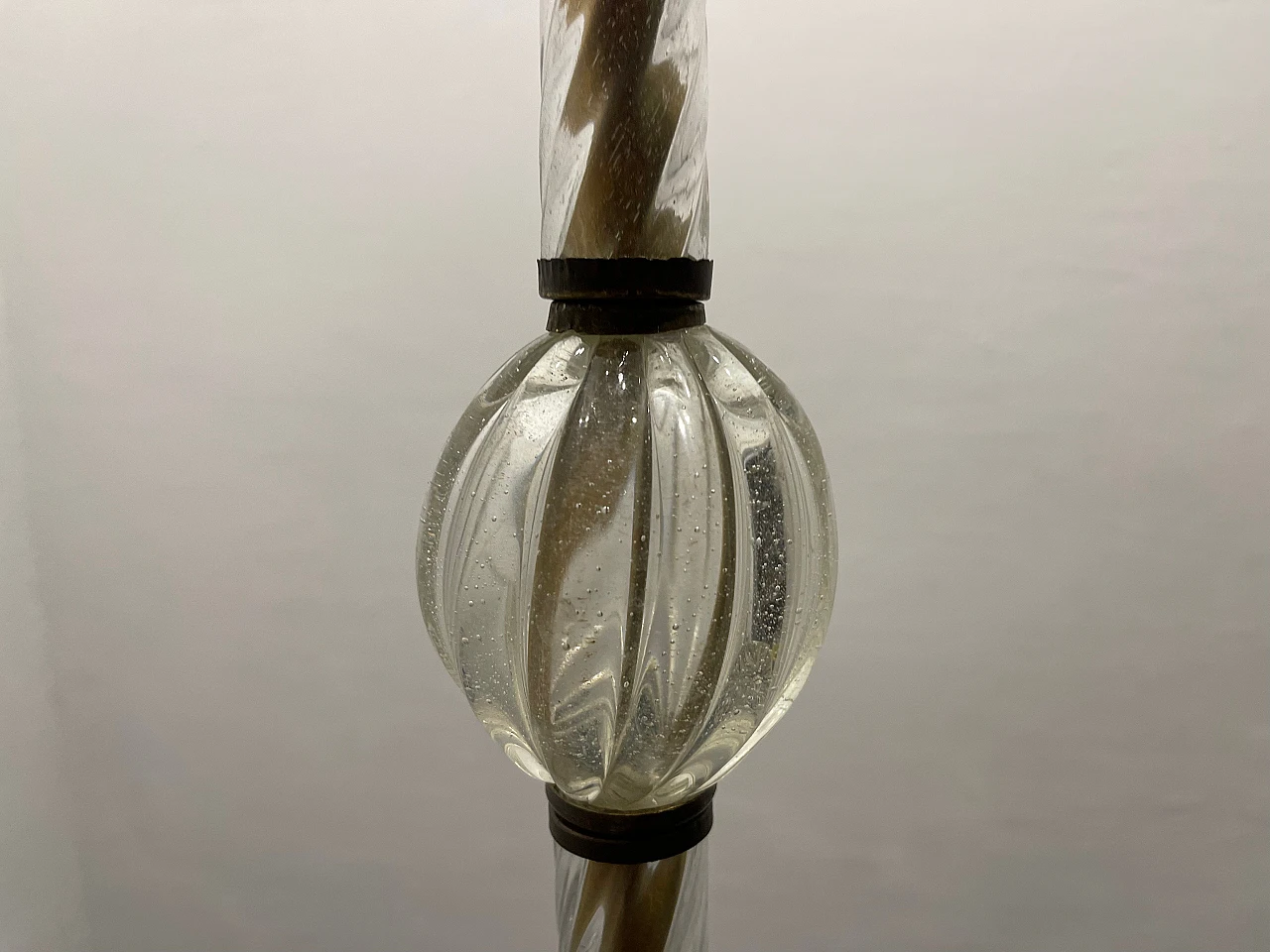 Art Déco Murano glass & bronze ceiling lamp by E. Barovier, 1940s 14