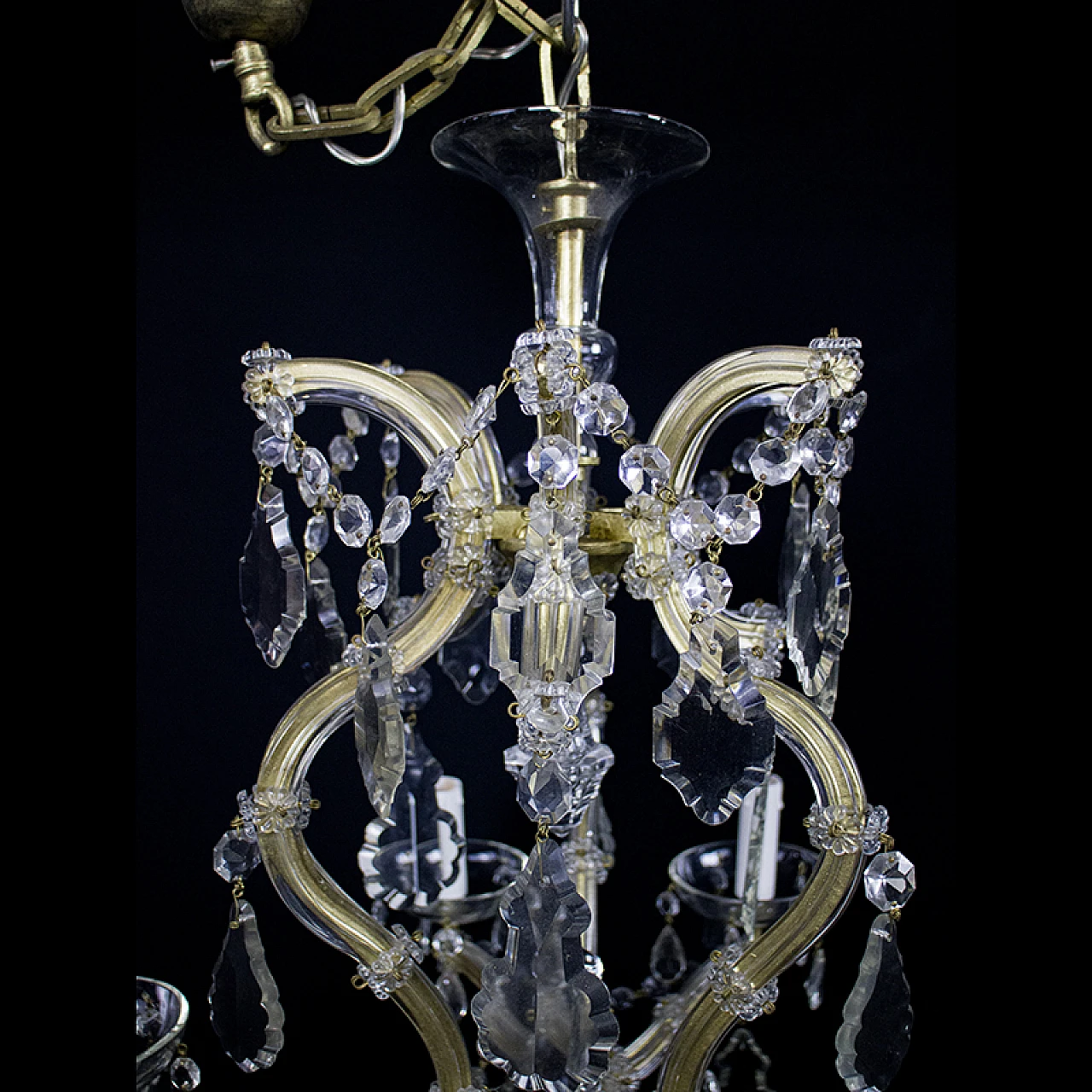 Maria Theresa style Bohemia crystal chandelier, 1950s 6