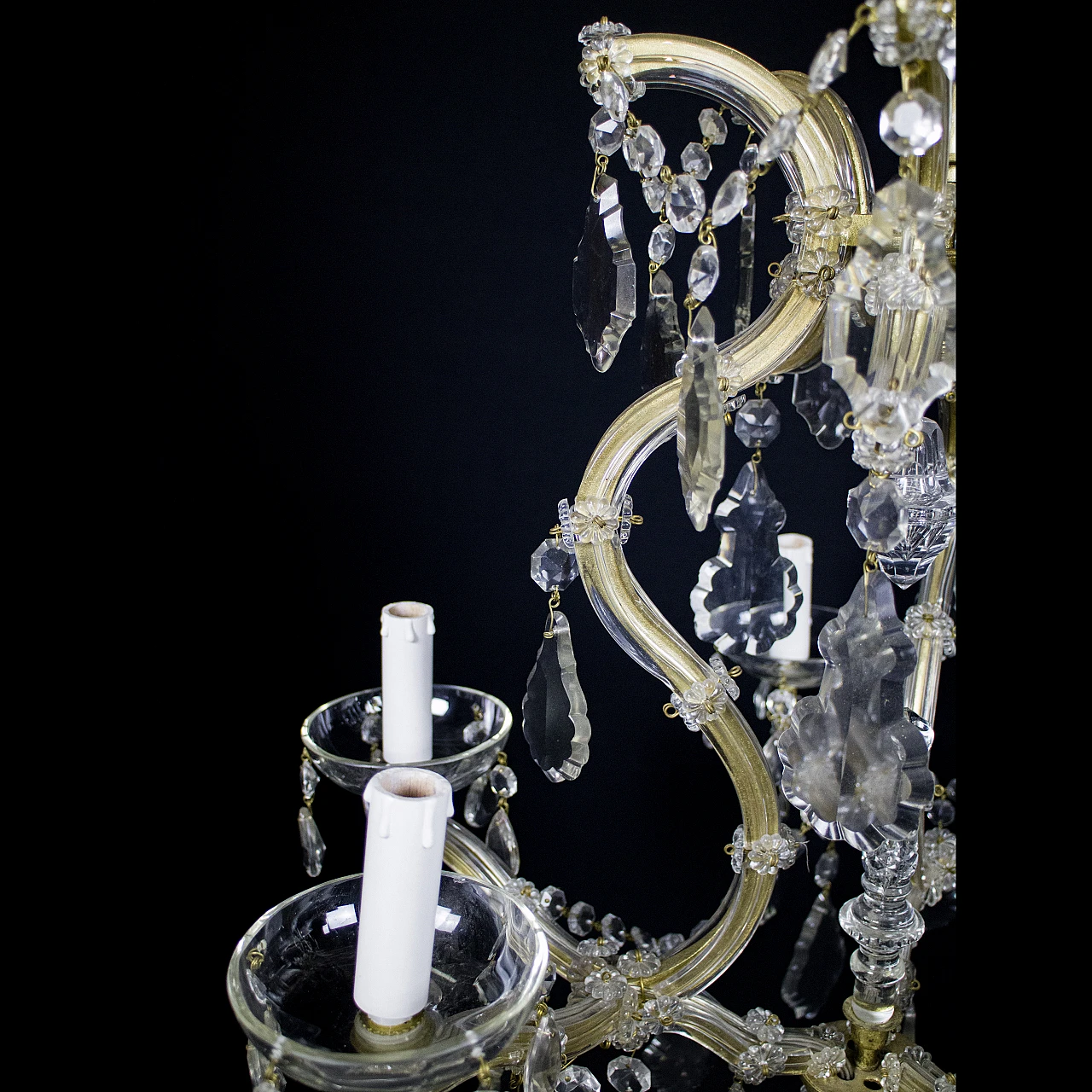 Maria Theresa style Bohemia crystal chandelier, 1950s 7