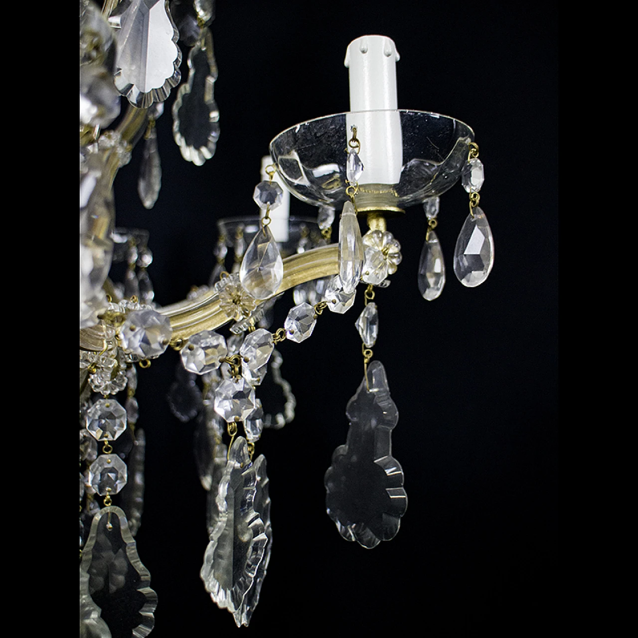 Maria Theresa style Bohemia crystal chandelier, 1950s 10