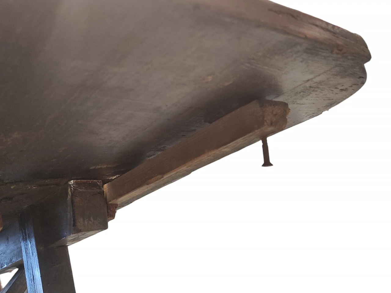 Tavolo in legno di noce allungabile con cassetti, '800 6