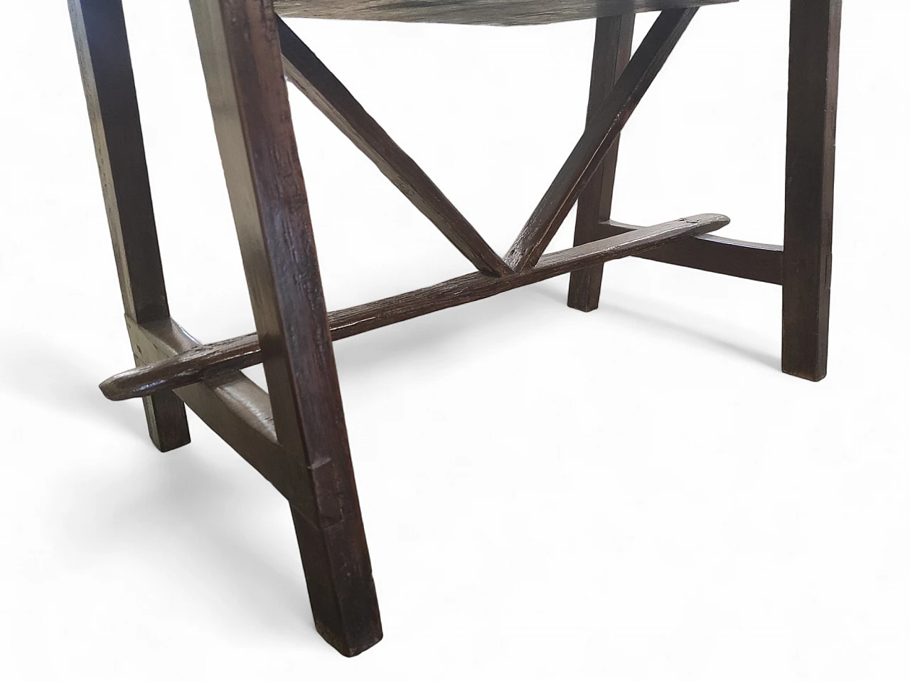 Tavolo in legno di noce allungabile con cassetti, '800 7