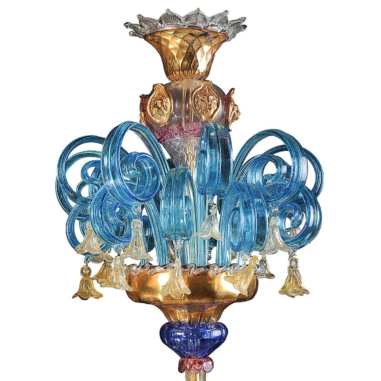 Rezzonico style chandelier in multicolored glass, 1930s 5
