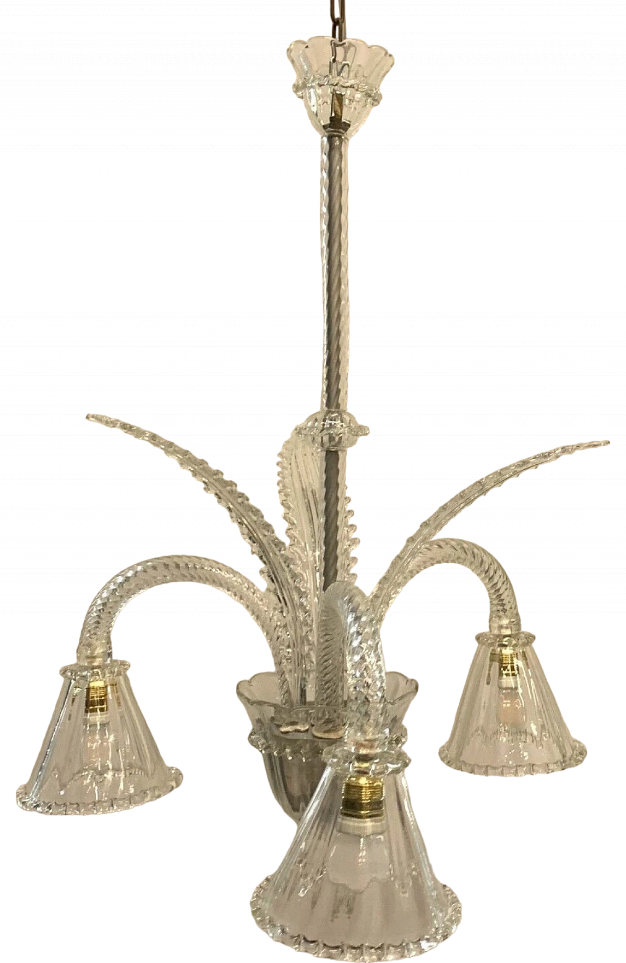 Lampadario in vetro di Murano attribuito a Seguso, anni '50 2