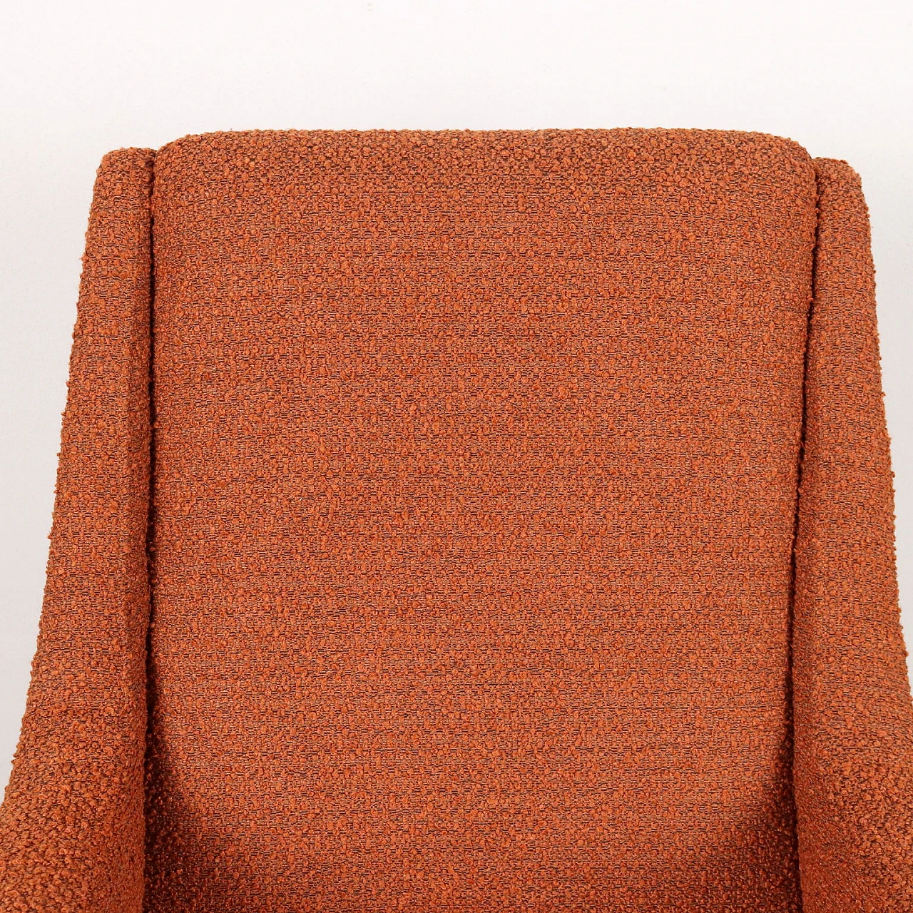 Fabric armchair with metal legs and brass ferrule, 1960s 3