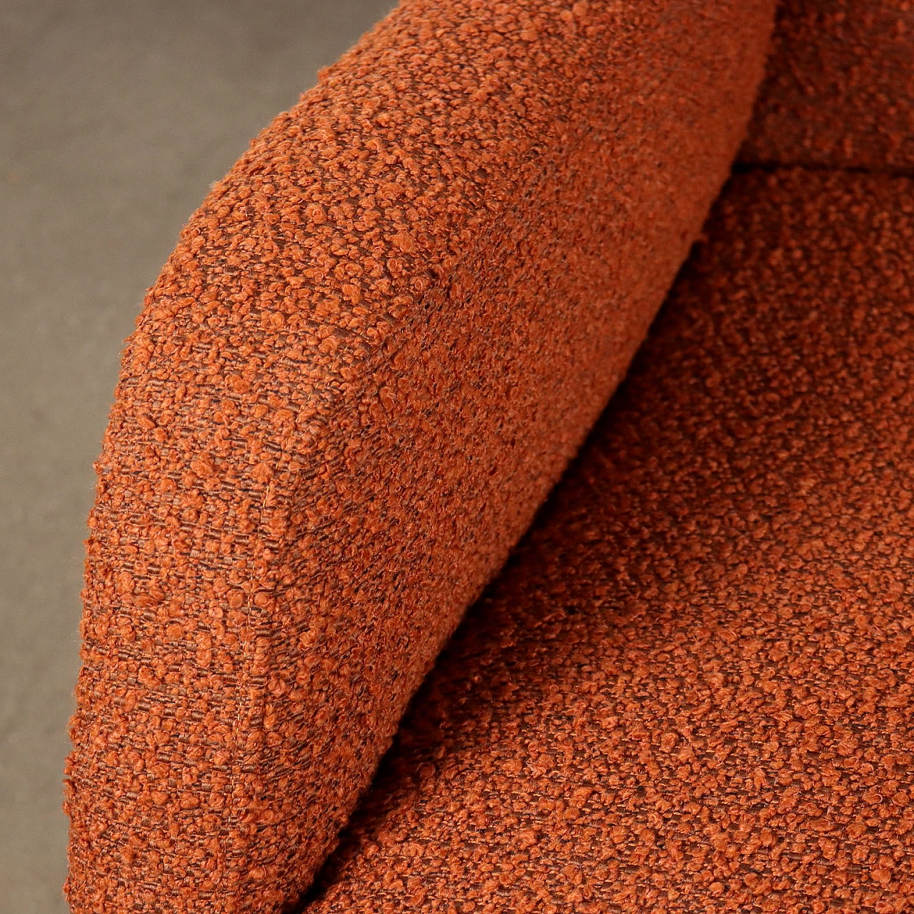 Fabric armchair with metal legs and brass ferrule, 1960s 4