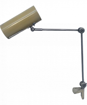 Lampada da tavolo a morsetto in metallo beige di Stilnovo, anni '50