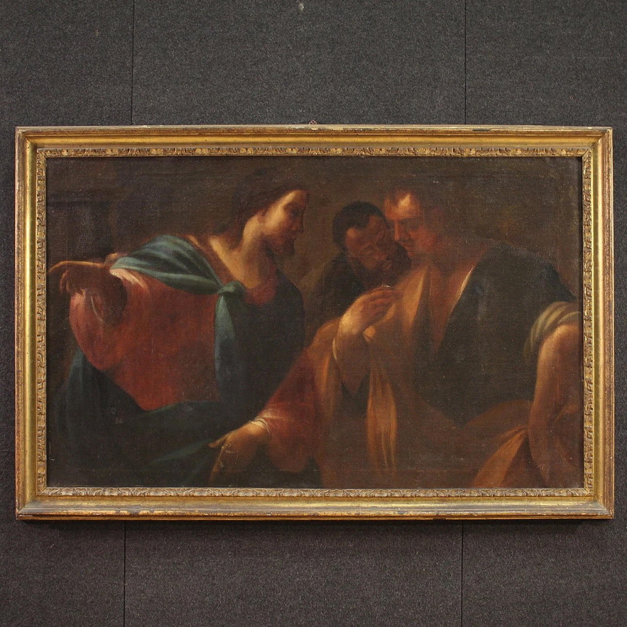 Tributo della moneta, dipinto a olio su tela, seconda metà del '600 1