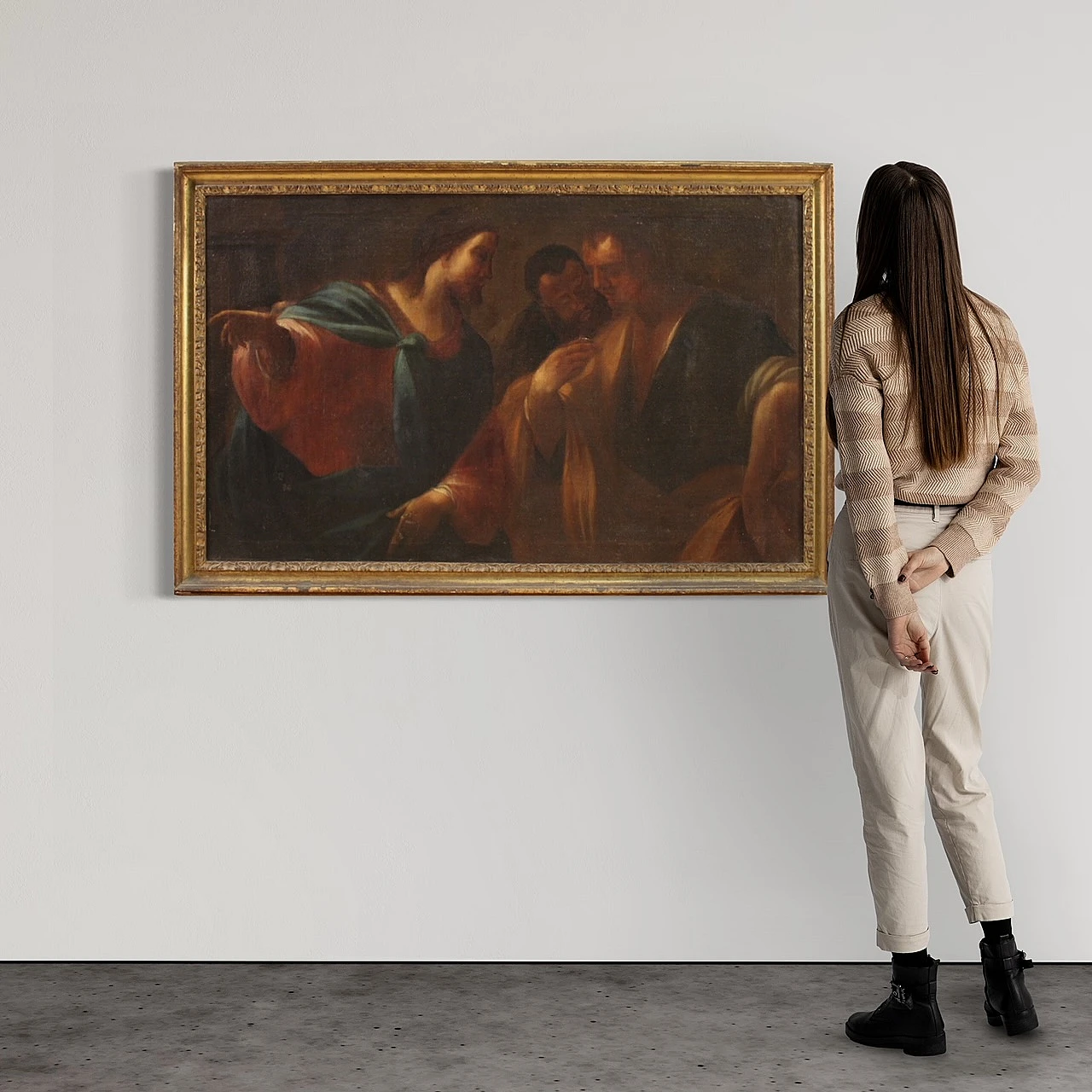 Tributo della moneta, dipinto a olio su tela, seconda metà del '600 2