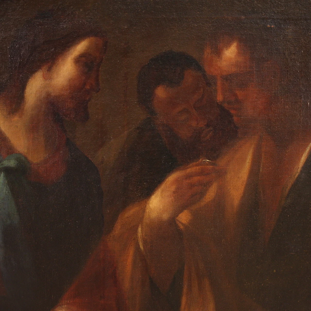 Tributo della moneta, dipinto a olio su tela, seconda metà del '600 5