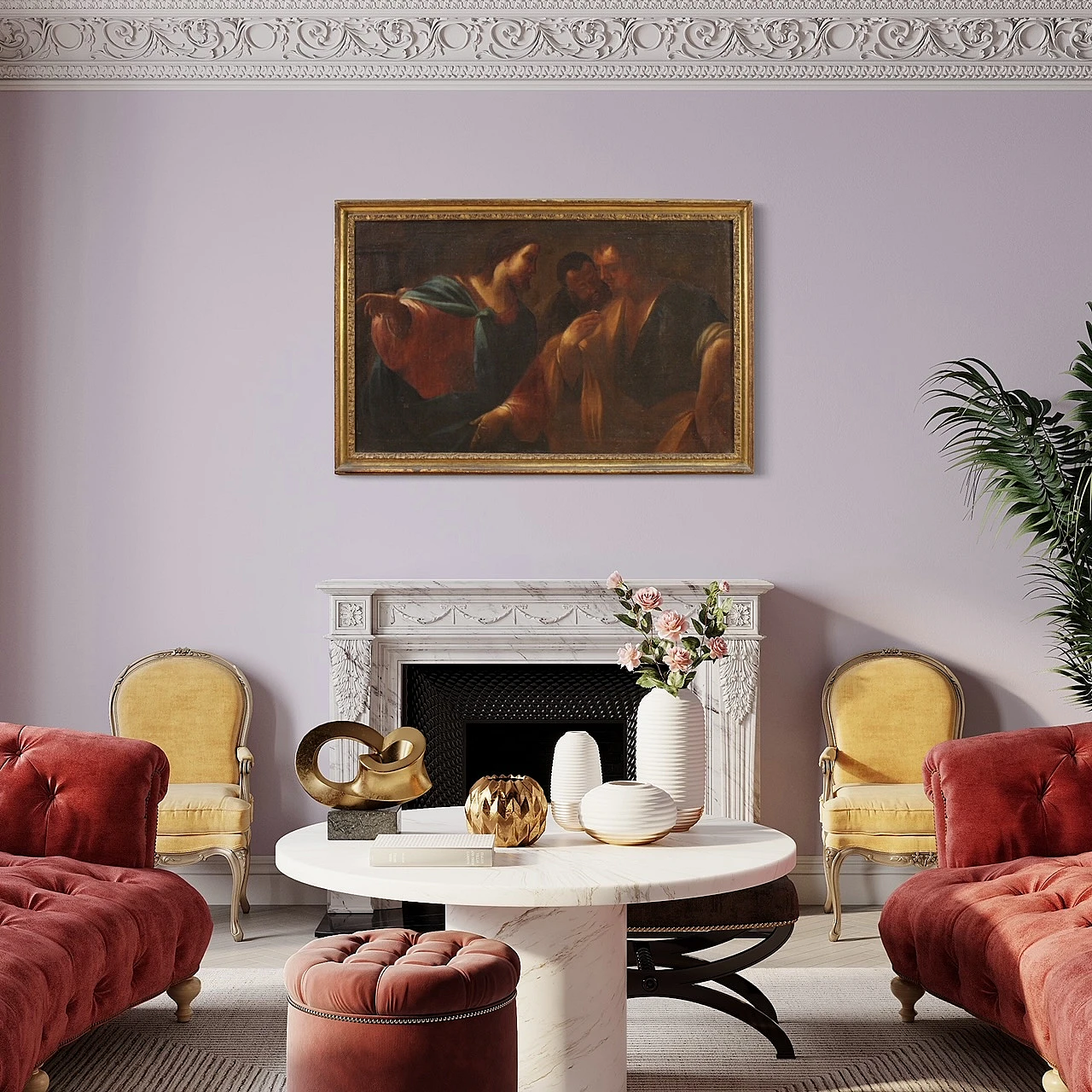 Tributo della moneta, dipinto a olio su tela, seconda metà del '600 13