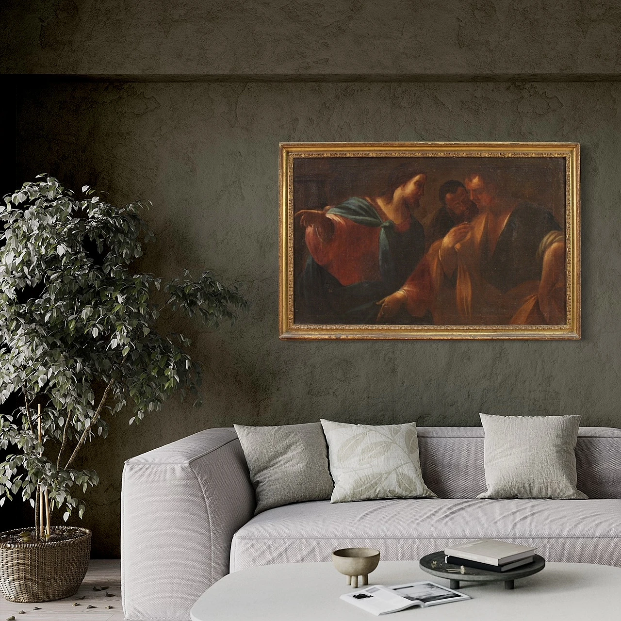 Tributo della moneta, dipinto a olio su tela, seconda metà del '600 15