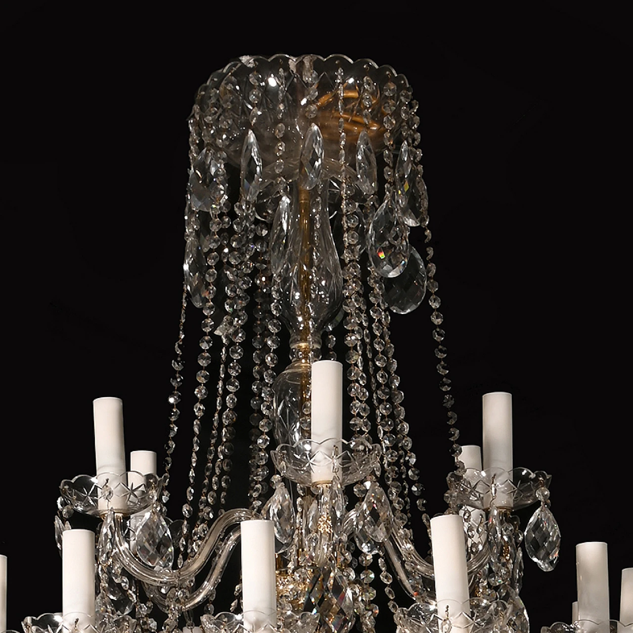 38-Light Mariateresa chandelier in glass & golden metal 6