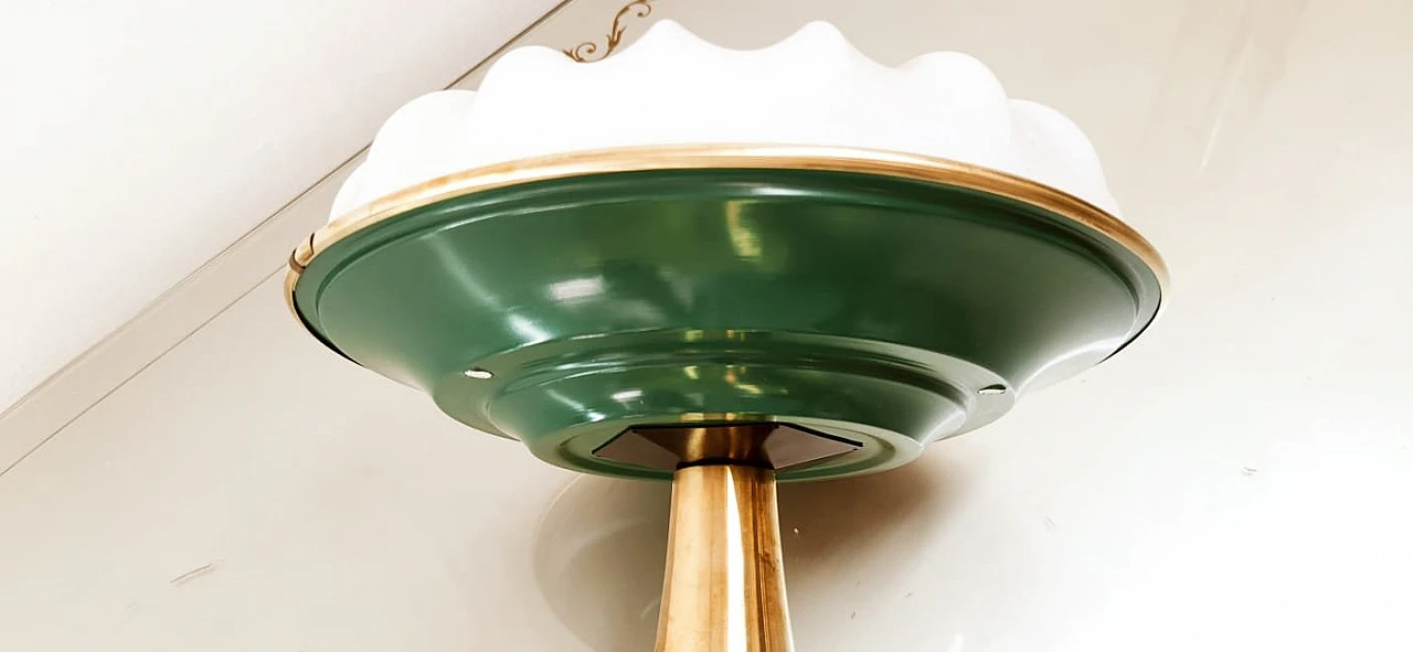 Lampada da tavolo in alluminio, ottone e plastica, anni '50 11