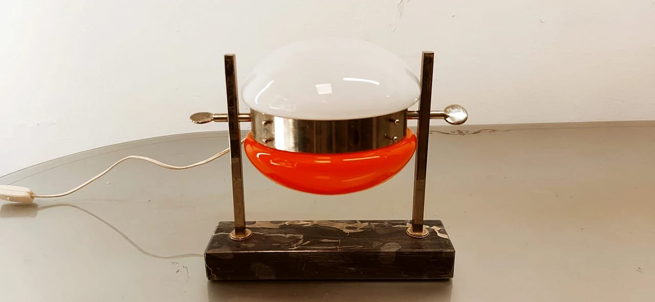 Lampada da tavolo Space Age con doppio vetro orientabile, anni '60 2