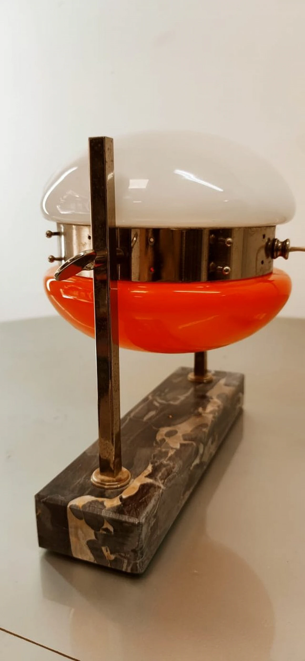 Lampada da tavolo Space Age con doppio vetro orientabile, anni '60 3