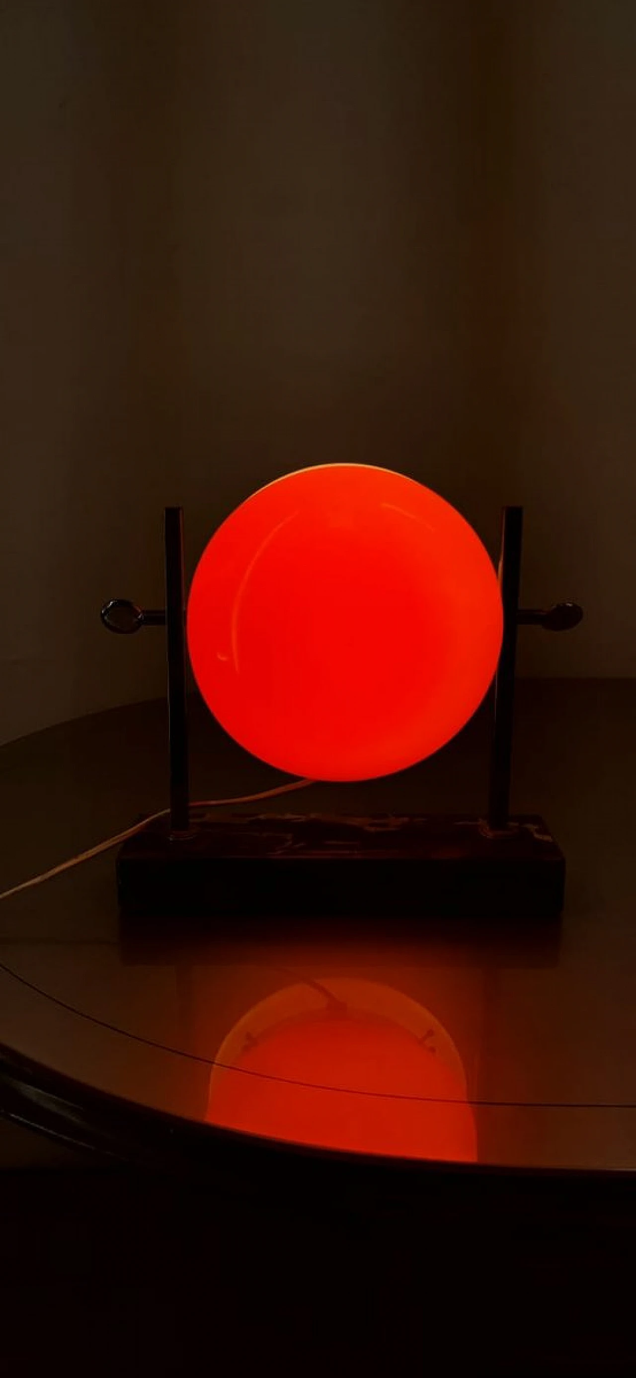 Lampada da tavolo Space Age con doppio vetro orientabile, anni '60 4