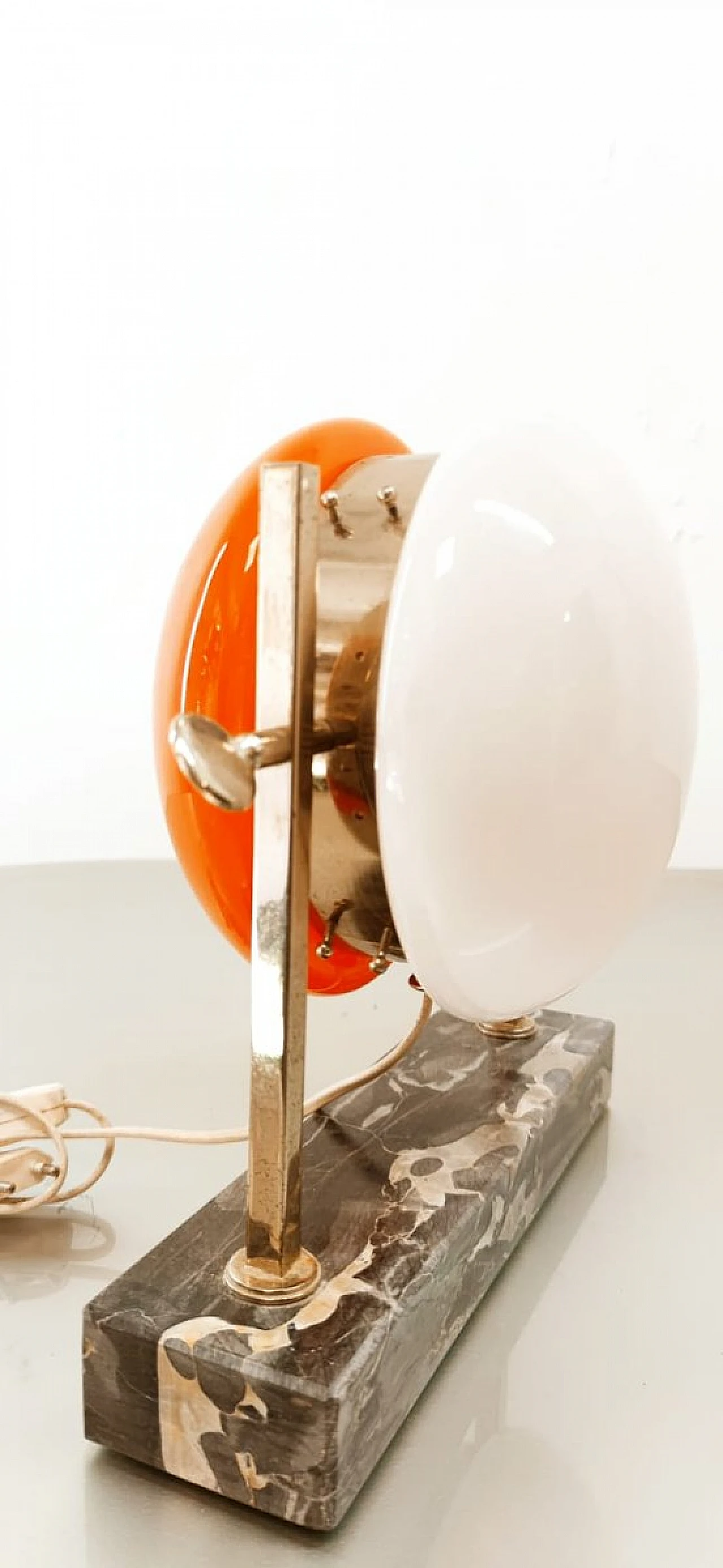 Lampada da tavolo Space Age con doppio vetro orientabile, anni '60 8