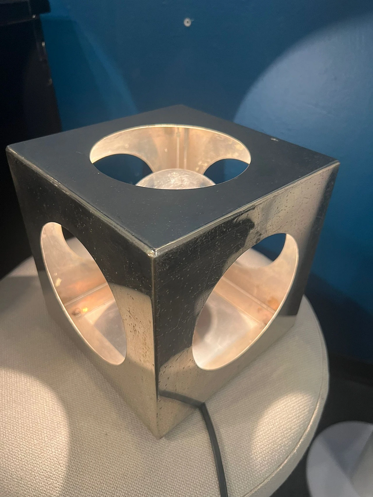 Steel wall and table lamp by Reggiani, 1970s 12