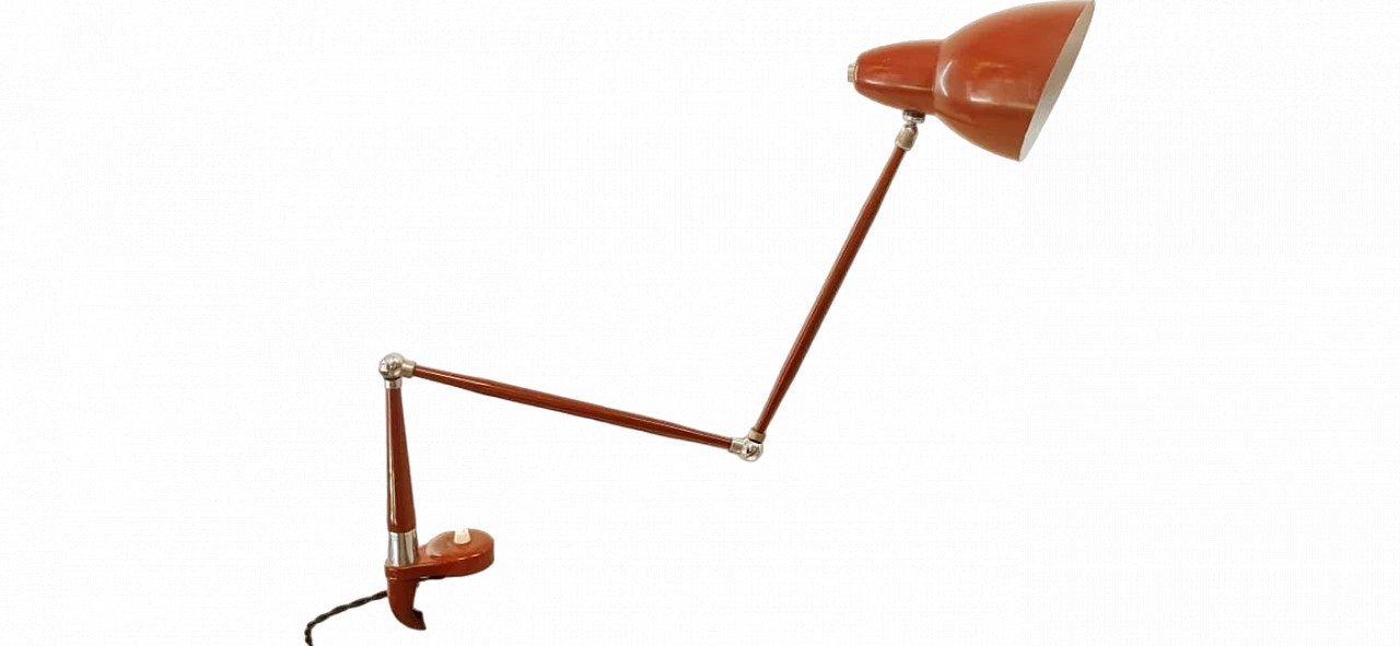 Lampada da tavolo con morsetto e accensione alla base, anni '50 13