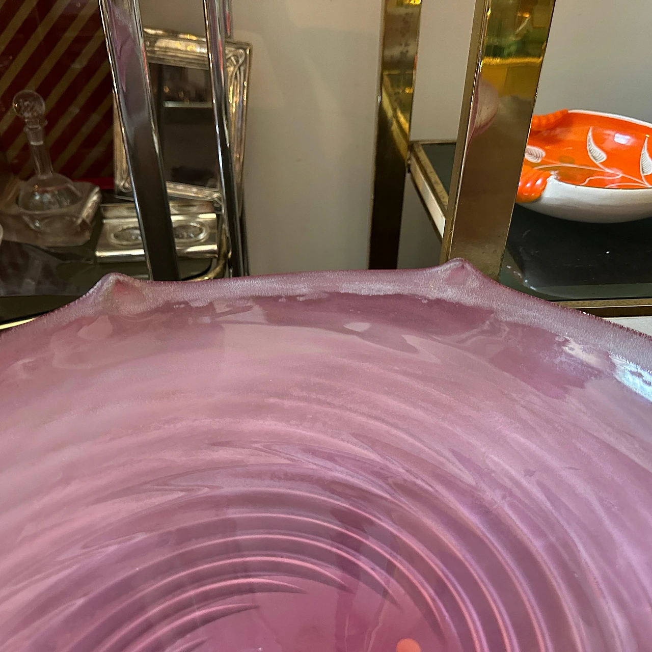 Ciotola in vetro di Murano Scavo viola di Cenedese, anni '70 6