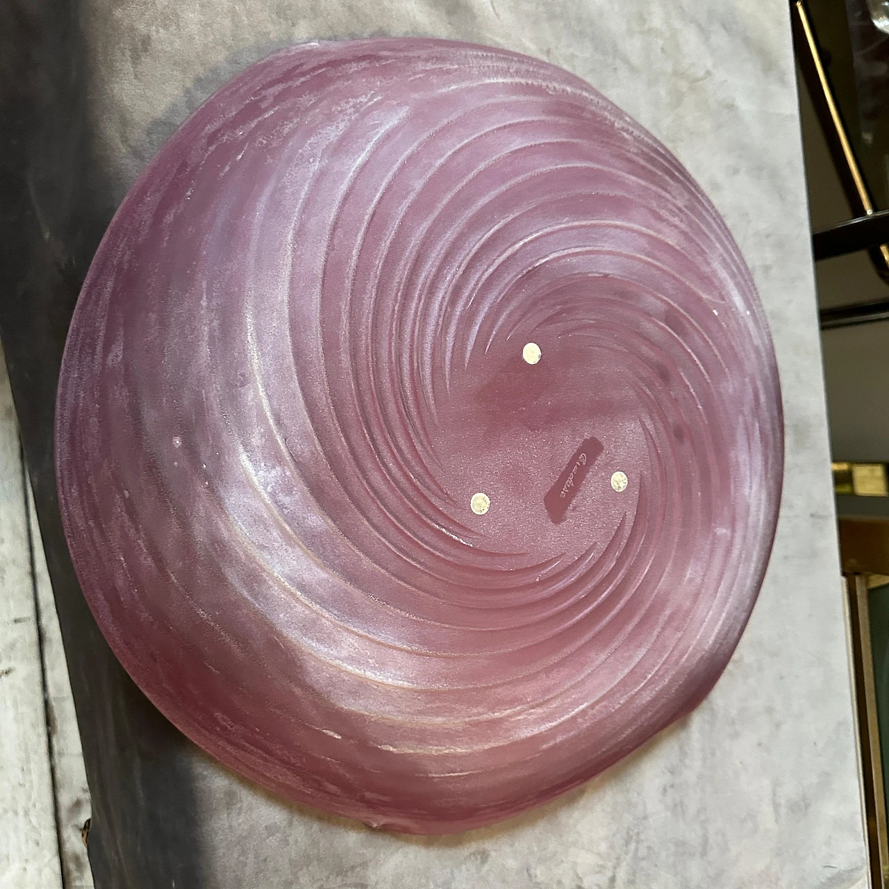 Ciotola in vetro di Murano Scavo viola di Cenedese, anni '70 12