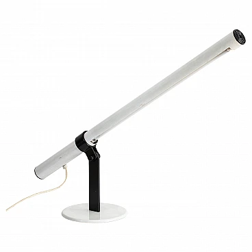 Adjustable lacquered metal neon table lamp, 1970s