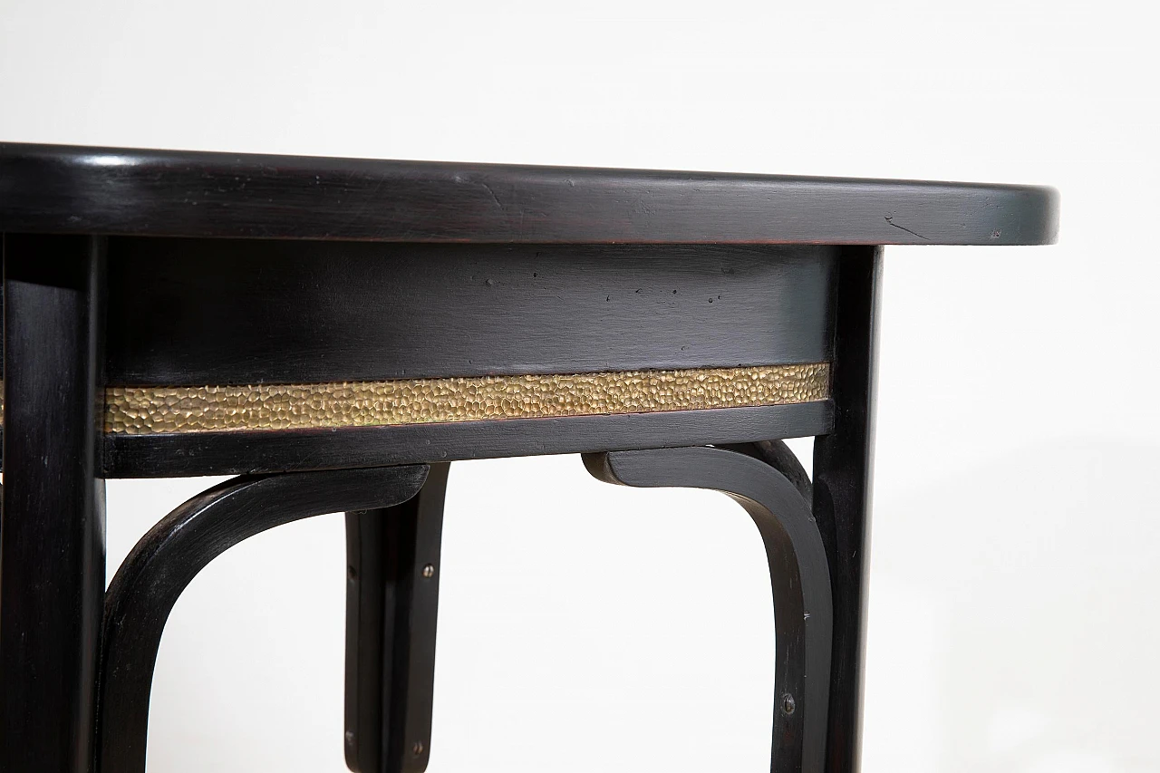 Wood & brass coffee table in O. Wagner style for Kohn & Mondus, 1902 3