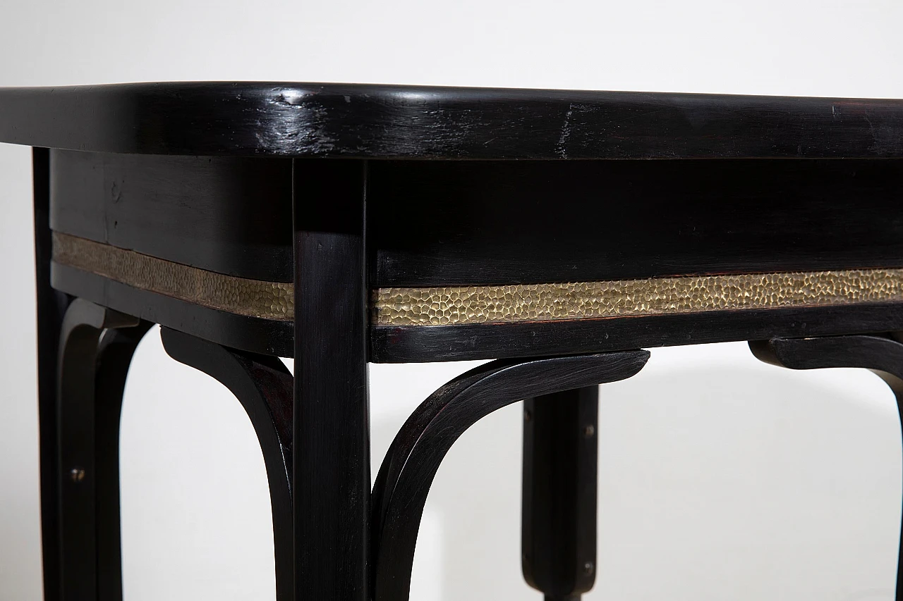 Wood & brass coffee table in O. Wagner style for Kohn & Mondus, 1902 5