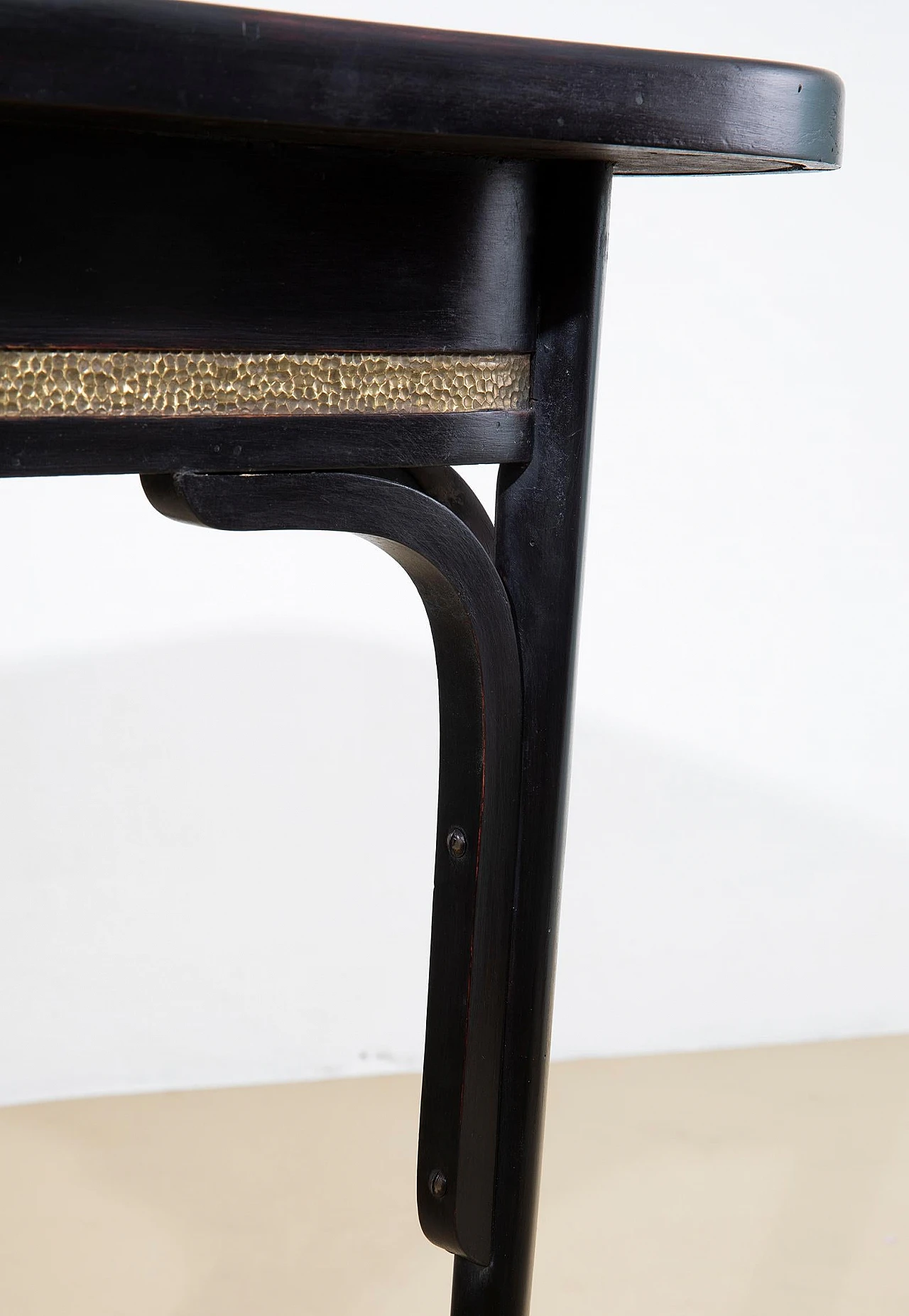 Wood & brass coffee table in O. Wagner style for Kohn & Mondus, 1902 6