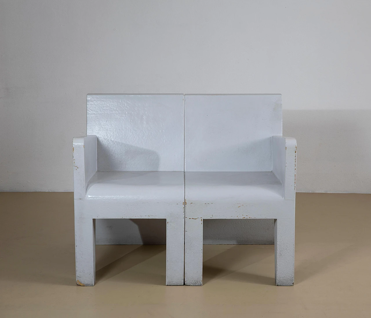 Pair of grey glass resin modular armchairs, 1970s 2