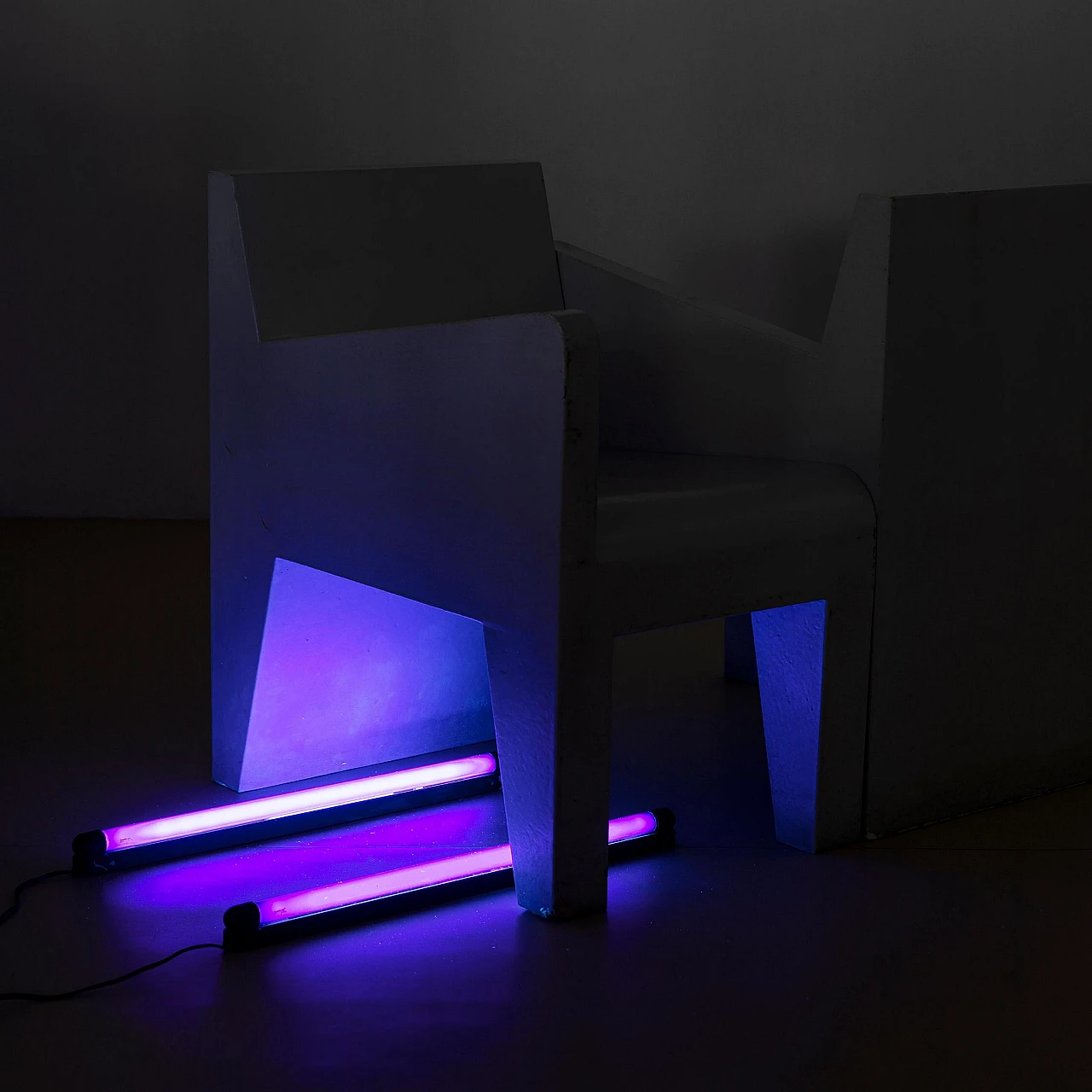 Pair of grey glass resin modular armchairs, 1970s 7