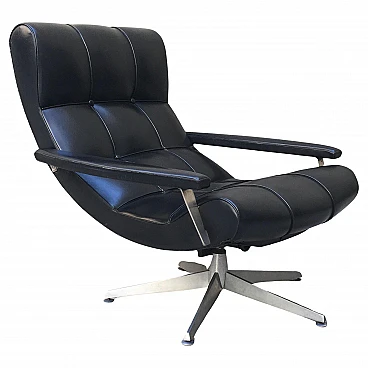 Swivel & adjustable vinyl lounge chair by Tecnosalotto, 1970s