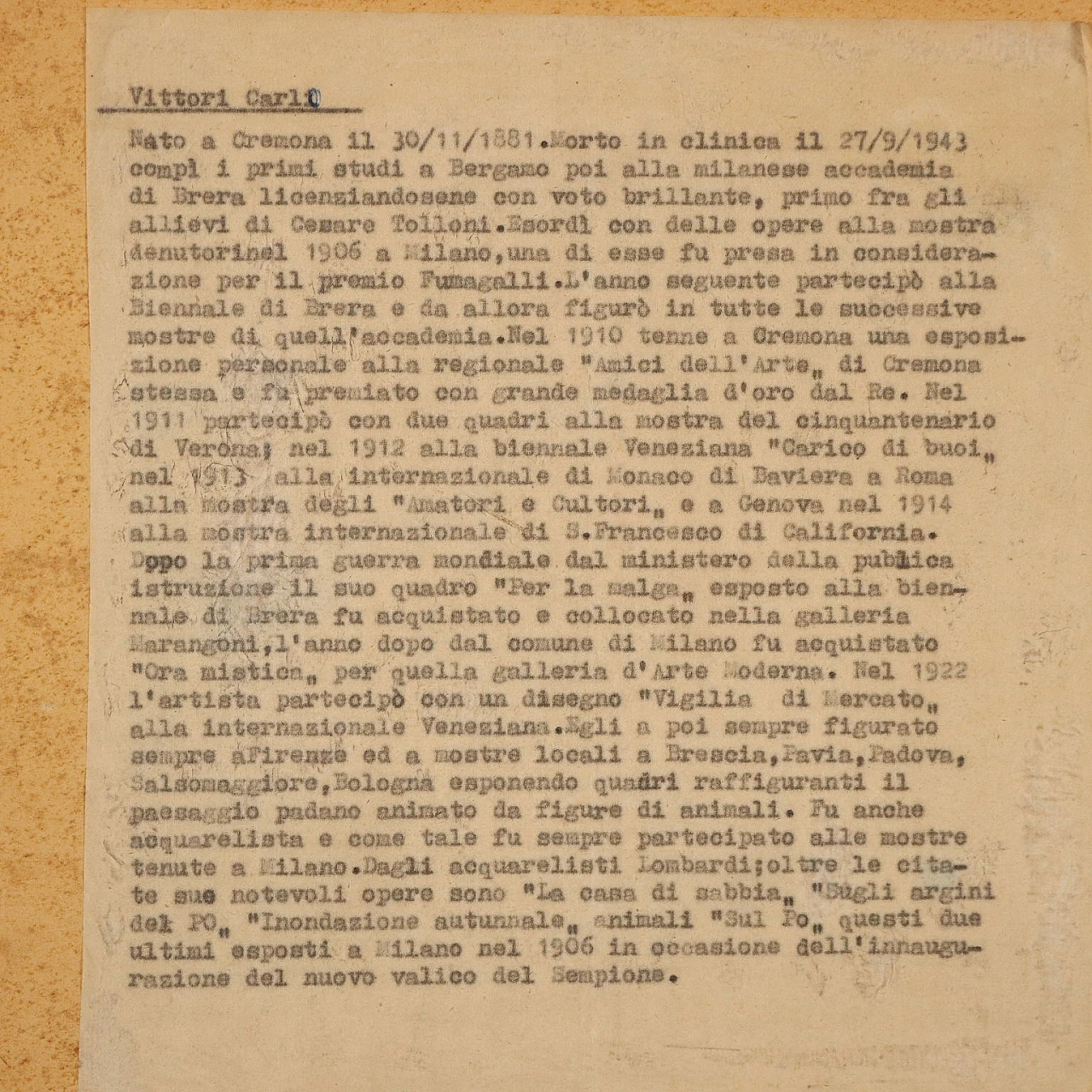 Carlo Vittori, Paesaggio montano con torrente, olio su cartone 9