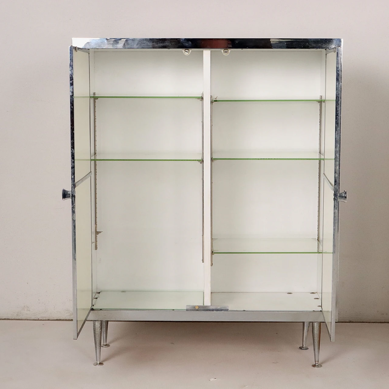 Mirrored cabinet with chromed metal structure, 1960s 3